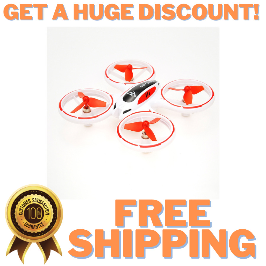 Mini LED Quadcopter Flying Drone For Beginners Red W/ Rechargeable Battery