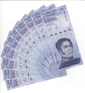 Venezuela 500 Mil Bolivar Soberano 2020 UNCIRCULATED Q: 20 PCS NEW Currency COA - Picture 1 of 5