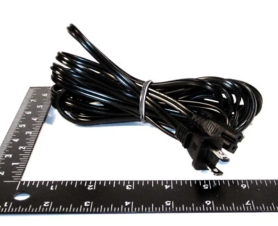15 Ft 2 Prong Polarized-Power-Cord with Premium Quality Copper Wire Core Black - Image 1 of 4