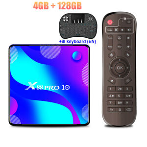 RK3318 X88 PRO 10 Android 10.0 Smart TV Box 4G 128G Wifi 4K H.265 Media player