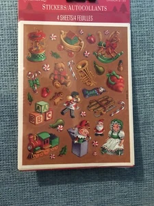 New Vintage Hallmark Christmas Stickers 4 Sheets Holidays Winter - Picture 1 of 4