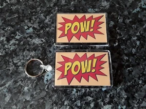 Pow Jumbo Keyring and Fridge Magnet Set. Comic Panel Pop Art - Picture 1 of 1