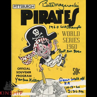 Bill Mazeroski signed 1960 World Series Program JSA Pirates HOF Inscribed E291 - Image 1 of 4