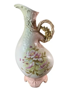 Antike Österreich Robert Hanke Jugendstil Blumenhenkel Fuß Vase Unikat Form - Bild 1 von 21