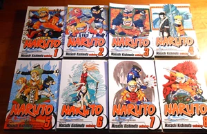 NARUTO Manga #1-8 by Masashi Kishimoto in English graphic novel- PB VGC - Picture 1 of 14