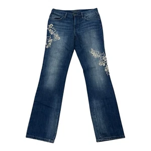 Ralph Lauren Premium Jeans Women size 8 (32x32) Blue Denim Embellished Sequins - Picture 1 of 14