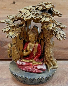 Buddha Resin Incense Burner, With Back Flow 7" x 6" - Picture 1 of 7