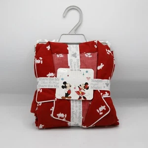 RARE Disney Store Mickey Mouse Mens Red + White Pajama 2 Piece Set Adult L NWT - Picture 1 of 3