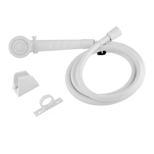 Dura Faucet Hand-Held Shower Head with 60 Inch Reinforced Vinyl Hose DFSA130WT - Picture 1 of 2