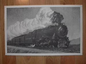 OLD PENNSYLVANIA RAILROAD PRR TRAIN PRINT! H.C. HAHN VINTAGE LOCOMOTIVE PRINTS!! - Picture 1 of 1