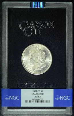 1884-CC  GSA  NGC MS63  MORGAN DOLLAR  *  Box & COA  *  #8409800-037 - Image 1 of 4