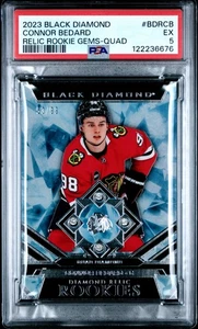 Connor Bedard 2023 Black Diamond Relic Quad Diamond PSA 5 - Bild 1 von 2