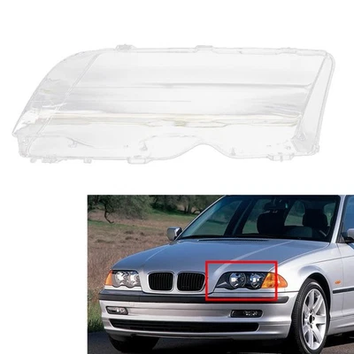 Car Front Headlight Lens Cover For BMW 3 Series E46 4 Door Sedan 1998-2001 Left - Image 1 of 4