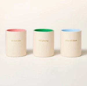 Kate Spade New York X Target Candle Trio (3), tarro de cerámica, rosa azul verde crema - Imagen 1 de 9