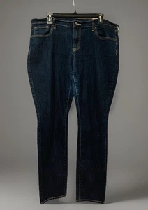 Pantalones de mezclilla ajustados Old Navy talla 16 regular tiro alto coqueteados lavado oscuro para mujer XL - Imagen 1 de 5
