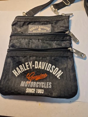 Cartera bandolera para mujer Harley-Davidson correa ajustable, negra Foto 1 de 4