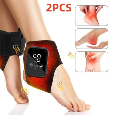 1 Pair Electric Foot Ankle Massager Vibration Hot Compress Joint Pain Relief AUS - image 1 of 4