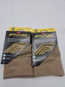 2 Pack - FUTURO Energizing Ultra Sheer Knee Highs Mild Medium Nude 1 Pair - Picture 1 of 2
