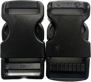 Hebilla de plástico de liberación rápida de 1 pulgada/25 mm clips negros paquetes ajustables dobles - Imagen 1 de 5