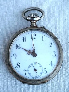 Schweizer Taschenuhr 6 Jewels Sterling Silber Gehäuse Goldgriff Genua Anfang 20. Jh. - Bild 1 von 8