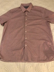Perry Ellis kurzärmeliges Sportshirt Abstrakter Geodruck Stretch Baumwolle Größe XL - Bild 1 von 9