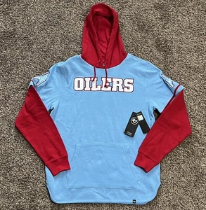 Houston Oilers ‘47 Brand Pullover Hoodie Sweatshirt Blue Red Men’s Size Large - Picture 1 of 14