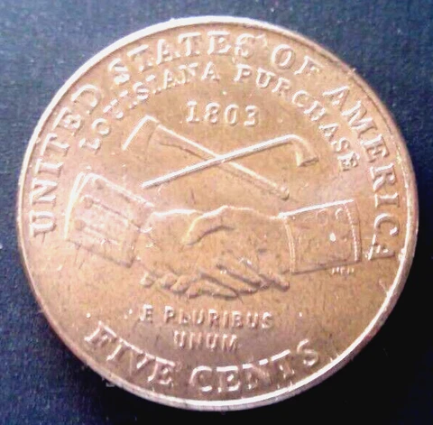 2004 D U S Jefferson Louisiana Purchase 5 cent coin UNCirculated free ship Cover