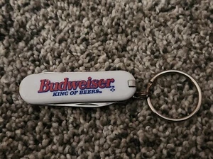 Vintage Budweiser Keychain Knife Pocketknife File Scissors Tweezers Advertising  - Picture 1 of 4