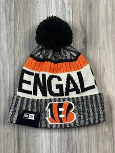 New Era Cincinnati Bengals Black Official On Field Sideline Knit Pom Beanie, Neu - Bild 1 von 4