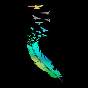 2x Calcomanías adhesivas de vinilo para parachoques de ventana de camión portátil de plumas de pájaros para automóvil - Imagen 1 de 14