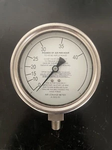 Unbranded - Air Leakage Meter Gage - A-3912-15 - 0-40lb/hr - 4” Face - 1/2” NPT - Picture 1 of 6