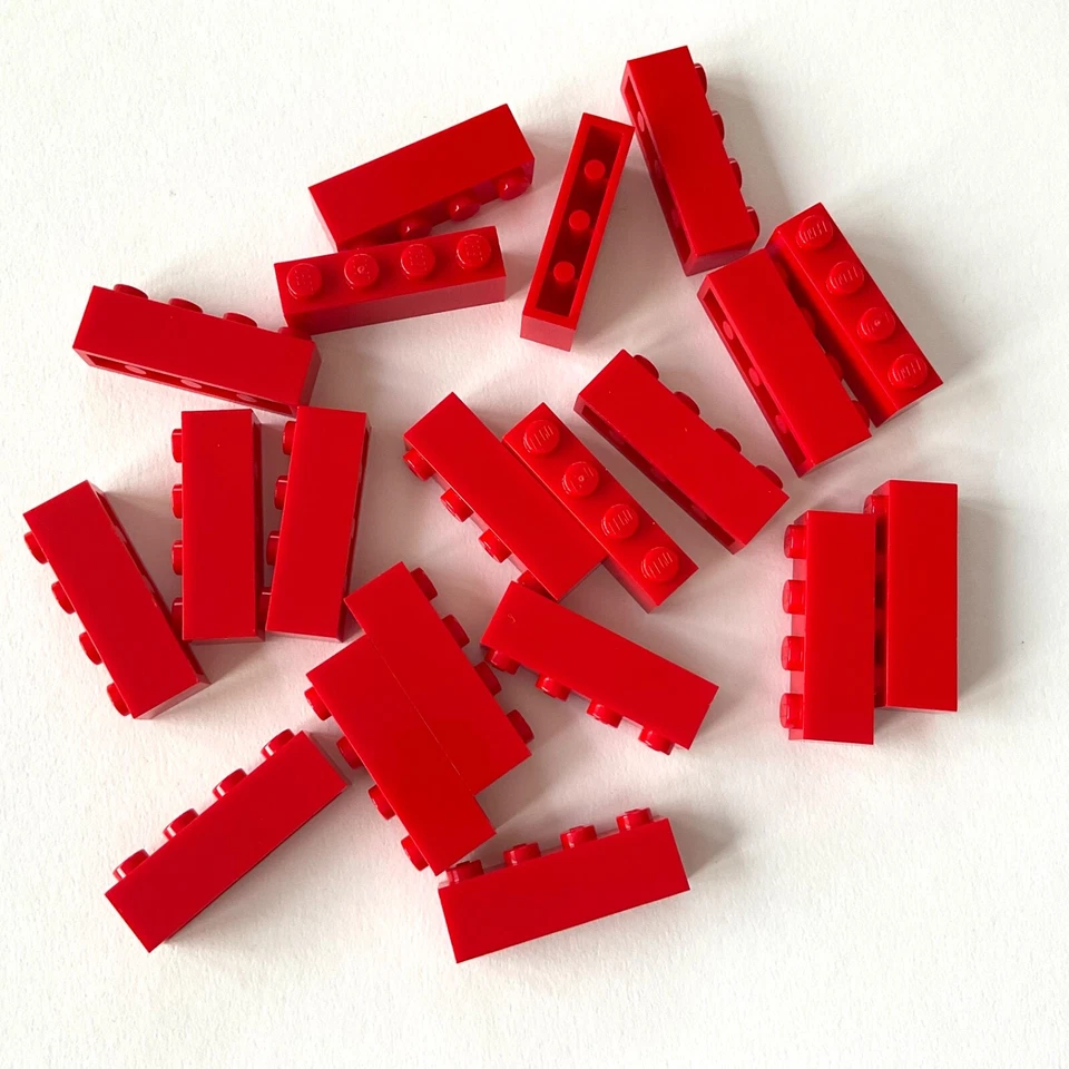 20 Lego Bausteine 1x4 rot Grundsteine Basic Steine NEU 3010 - Bild 1 von 1