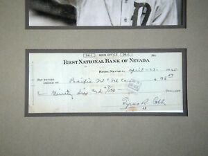 TY COBB SIGNED 1945 PERSONAL CHECK BECKETT (BAS) CERTIFIED AUTOGRAPH AUTO