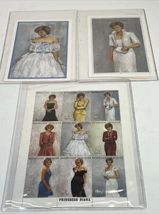WW MINT STAMP LOT PRINCESS DIANA SOUVENIR SHEETS WITH COAs - Picture 1 of 8