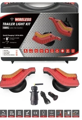 Feux Arrière Sans Fil Wireless Base Magnétique LED pour Remorque Tracteur - Photo 1/4