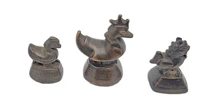 Antique Burmese "Opium" Weights Bronze Set of 3 - Picture 1 of 5