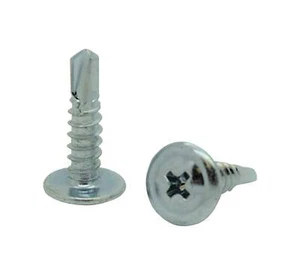 #10 x 3/4" Zinc Wafer Modified Truss Head TEK Self Drilling Sheet Metal Screws, - Picture 1 of 1
