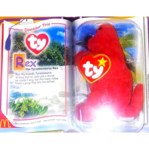 Seltene McDonalds TY Rex der Dinosaurier Beanie Baby im Ruhestand mit Fehlern? - Bild 1 von 3