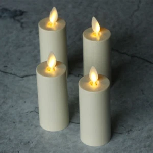 4Pcs Luminara Flameless Flickering LED Votive Candles with Timer 1.75"*3" Church - Picture 1 of 8