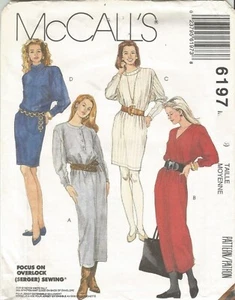 McCall's Sewing Pattern 6197 Misses Knit Pullover Dresses Size 18-20 UNCUT - Picture 1 of 3