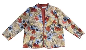 Alfred Dunner Woman Quilted Unlined Floral Long Sleeve Jacket - Size 20 - Picture 1 of 3
