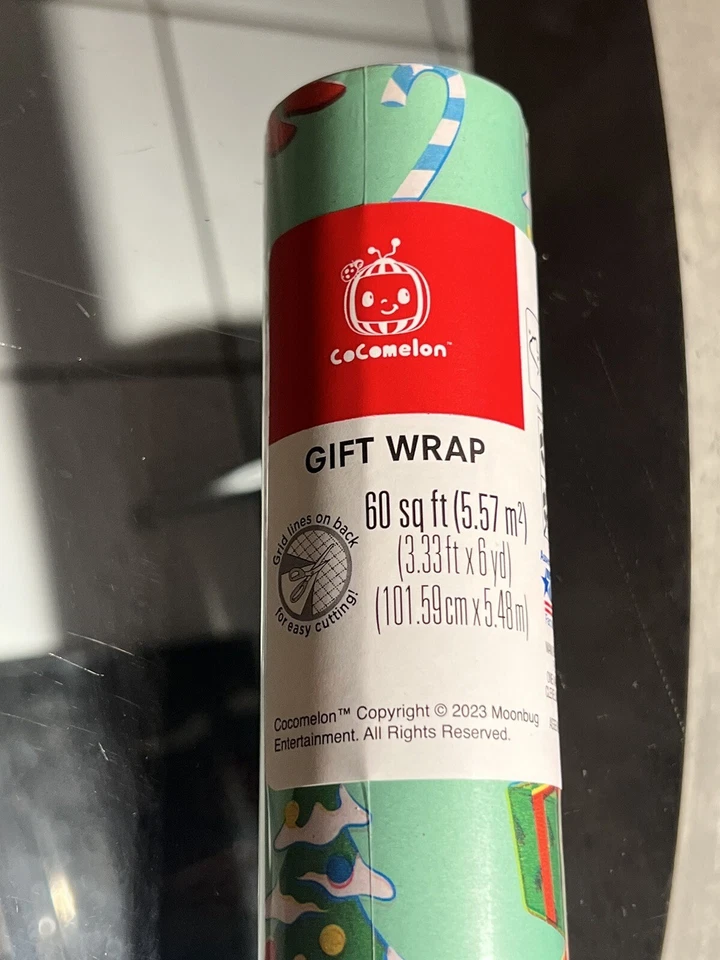 Cocomelon 60 pés quadrados Papel de embrulho para presente de Natal pés rolo - Imagem 1 de 4