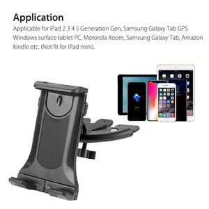 Universal CD Slot Car Mount Holder Stand for 4"-14" iPad Phone Galaxy Tablet GPS - Picture 1 of 13