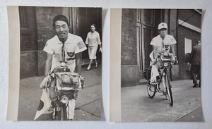 El ciclista Katayama 1964 publica los Juegos Olímpicos de Japón 2 fotos de prensa del New York Times - Imagen 1 de 6