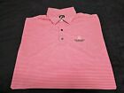 Footjoy FJ The WAUWINET NANTUCKET Pink Striped S/S Golf/Polo Shirt SZ XL 