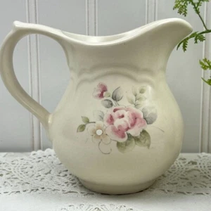 Vintage Pfaltzgraff Tea Rose Cream Pitcher Ceramic Collectible Floral Cream - Picture 1 of 8
