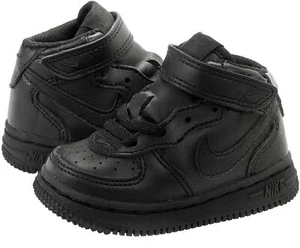 New Vintage Nike Force 1 Mid (TD) Black Toddler Size 4.5C (307192 001) - Picture 1 of 3