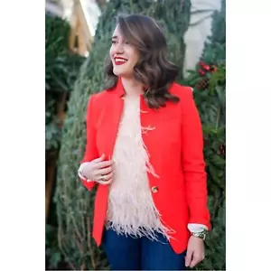 J.Crew Regent Blazer in Bright Orange Red Size 00 XS XXS Spring Preppy Wool - Picture 1 of 16