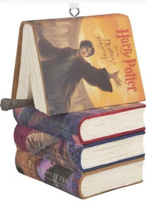 Hallmark Harry Potter Stacked Wizard BOOKS AND WAND Christmas Ornament Wizardry - Picture 1 of 4