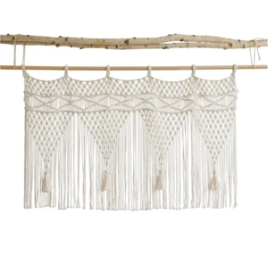 Macrame Valance Wall Hanging Boho Valance Window Treatments Valance for Bedroom - Picture 1 of 8